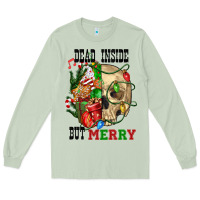Matcha Dead İnside But Merry Human Skull Long Sleeve Tee - FaDigitalArtStudio