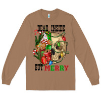 Toasted Coconut Dead İnside But Merry Human Skull Long Sleeve Tee - FaDigitalArtStudio