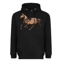 Black Missouri Fox Trotter horse Heavyweight Hoodie - LillyAllenDesigns