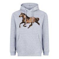 Heather Grey Missouri Fox Trotter horse Heavyweight Hoodie - LillyAllenDesigns