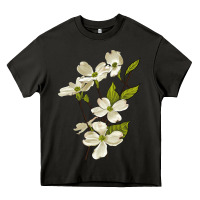 Asphalt American Dogwood Flower Illustrations Heavy Core Tee - LillyAllenDesigns