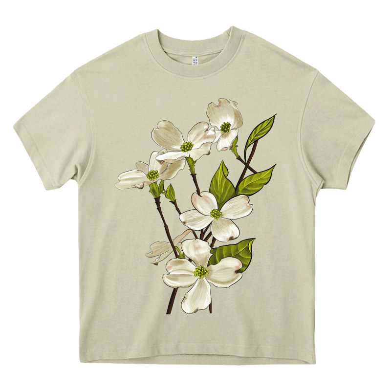 American Dogwood Flower Illustrations Heavy Core Tee by LillyAllenDesigns | Teevron