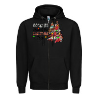 Black rocking around the christmas tree Zipper Hoodie - JahusDesignShop
