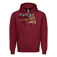 Burgundy rocking around the christmas tree Zipper Hoodie - JahusDesignShop