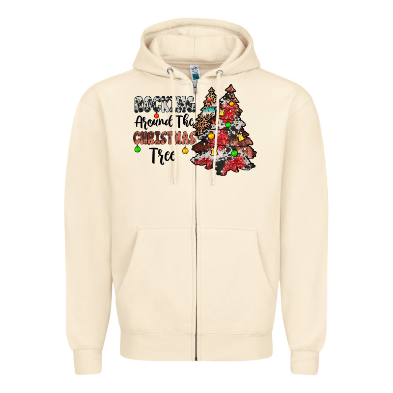 Rocking Around The Christmas Tree Zipper Hoodie by JahusDesignShop | Teevron