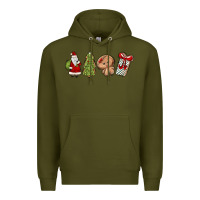 Army Green christmas milk and cookies Premium Hoodie - MaliasSmallBusiness