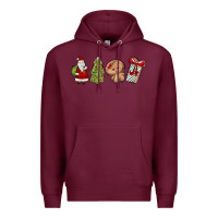 Burgundy christmas milk and cookies Premium Hoodie - MaliasSmallBusiness