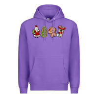 Purple christmas milk and cookies Premium Hoodie - MaliasSmallBusiness
