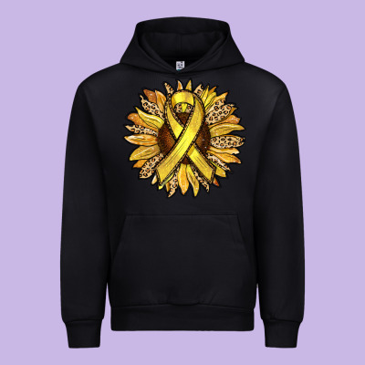 Child Cancer Awareness Sunflower Urban Hoodie Designed By Ranaportraitstore