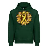 Forest Green Child Cancer Awareness Sunflower Urban Hoodie - RanaPortraitStore