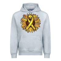 Heather Grey Child Cancer Awareness Sunflower Urban Hoodie - RanaPortraitStore
