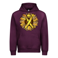 Mauve Wine Child Cancer Awareness Sunflower Urban Hoodie - RanaPortraitStore