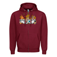 Burgundy coffee gnomes Zipper Hoodie - Jasminsmagicworld