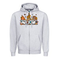 Heather Grey coffee gnomes Zipper Hoodie - Jasminsmagicworld