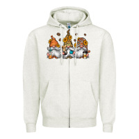 Oatmeal Heather coffee gnomes Zipper Hoodie - Jasminsmagicworld