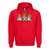 Red coffee gnomes Zipper Hoodie - Jasminsmagicworld