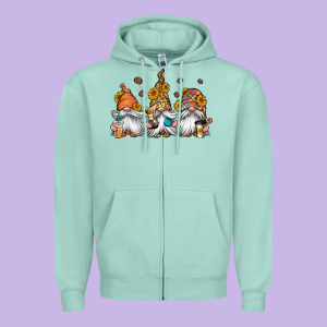 Coffee Gnomes Zipper Hoodie Designed By Jasminsmagicworld