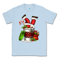 Dusty Blue Santa claus in a coffee cup Classic Tee - FaDigitalArtStudio