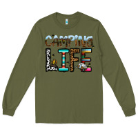 Army Green camping life Long Sleeve Tee - CowhideDigitalArt