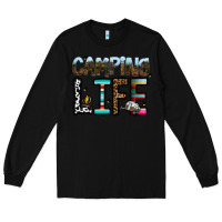 Black camping life Long Sleeve Tee - CowhideDigitalArt
