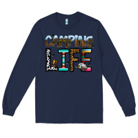 Navy camping life Long Sleeve Tee - CowhideDigitalArt