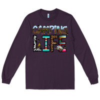 Plum camping life Long Sleeve Tee - CowhideDigitalArt