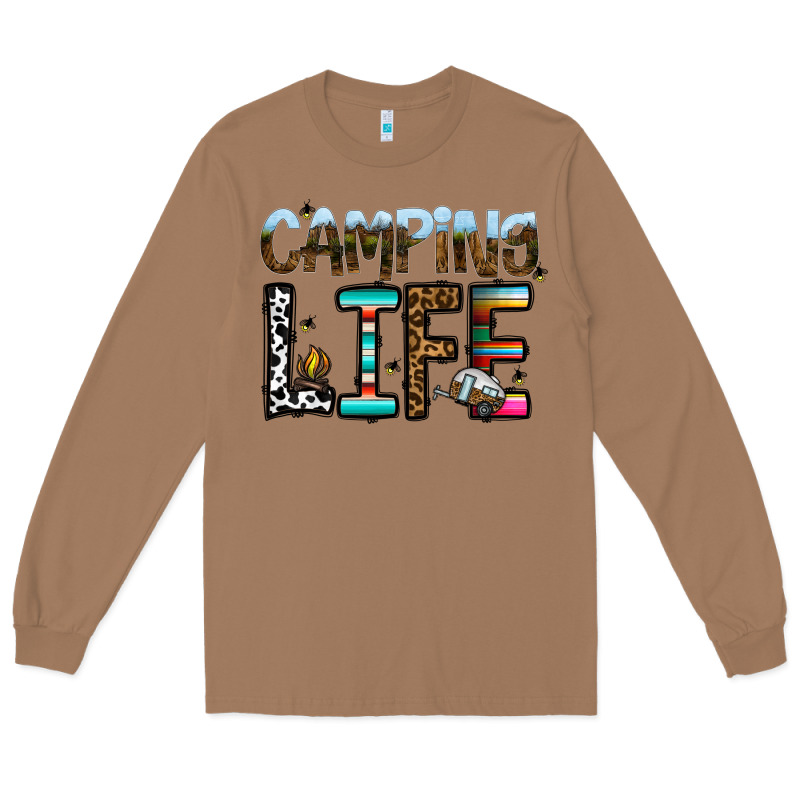 Camping Life Long Sleeve Tee by CowhideDigitalArt | Teevron