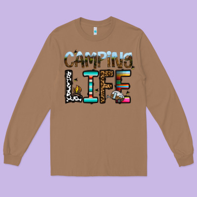 Camping Life Long Sleeve Tee Designed By Cowhidedigitalart