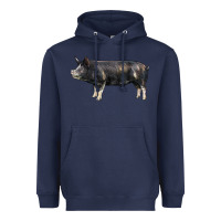 Navy berkshire pig Heavyweight Hoodie - LillyAllenDesigns