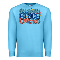 Ocean Blue god shed his grace on the thee Premium Sweatshirt - MaliasSmallBusiness