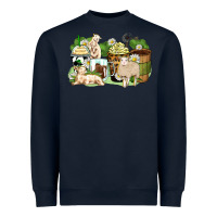Navy sheep coffee cups Heavyweight Sweatshirt - Zillion Design Studio