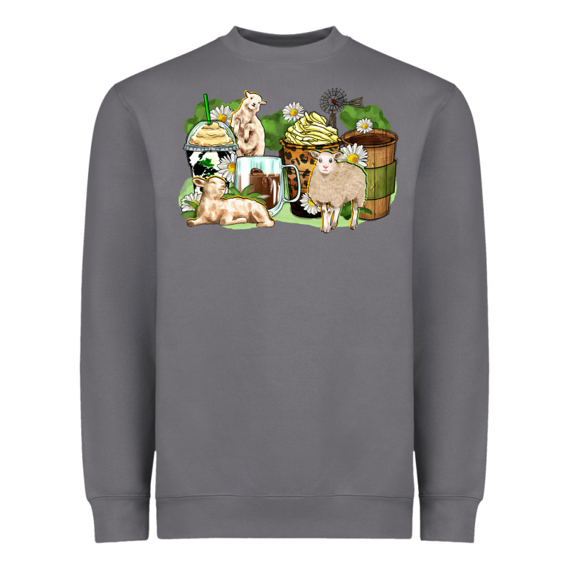 Sheep Coffee Cups Heavyweight Sweatshirt by Zillion Design Studio | Teevron