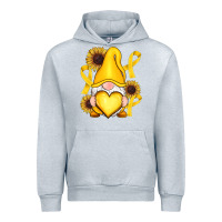 Heather Grey Childhood Cancer gnome Urban Hoodie - RanaPortraitStore