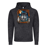 Vintage Black Wolf And Feathers Vintage Hoodie - RanaPortraitStore