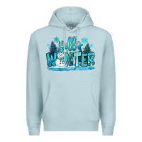 Blue Mist hello winter snowman Premium Hoodie - MaliasSmallBusiness