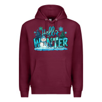 Burgundy hello winter snowman Premium Hoodie - MaliasSmallBusiness