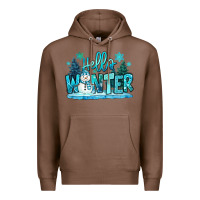Chestnut hello winter snowman Premium Hoodie - MaliasSmallBusiness