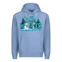 Colony Blue hello winter snowman Premium Hoodie - MaliasSmallBusiness