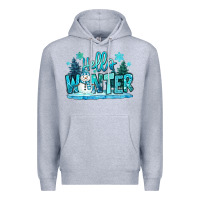 Heather Grey hello winter snowman Premium Hoodie - MaliasSmallBusiness