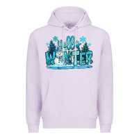 Lilac hello winter snowman Premium Hoodie - MaliasSmallBusiness
