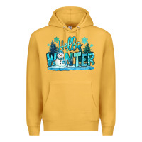 Mustard hello winter snowman Premium Hoodie - MaliasSmallBusiness
