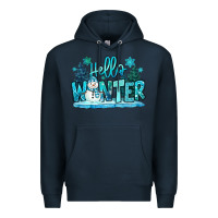 Navy hello winter snowman Premium Hoodie - MaliasSmallBusiness