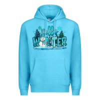 Ocean Blue hello winter snowman Premium Hoodie - MaliasSmallBusiness