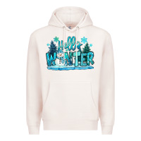 Pale Pink hello winter snowman Premium Hoodie - MaliasSmallBusiness