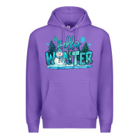 Purple hello winter snowman Premium Hoodie - MaliasSmallBusiness