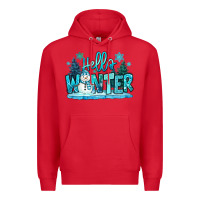 Red hello winter snowman Premium Hoodie - MaliasSmallBusiness