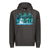 Smoke hello winter snowman Premium Hoodie - MaliasSmallBusiness