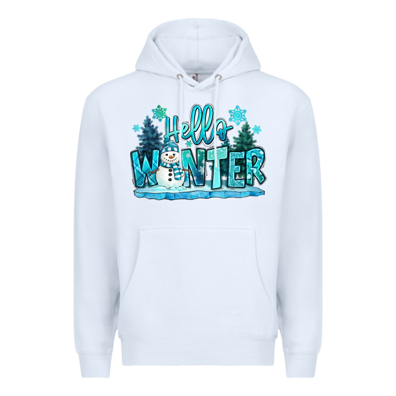 Hello Winter Snowman Premium Hoodie by MaliasSmallBusiness | Teevron