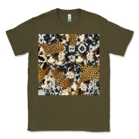 Army Green cowhide leopard seamless pattern Classic Tee - HRA Design Shop