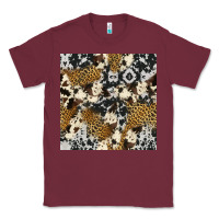 Burgundy cowhide leopard seamless pattern Classic Tee - HRA Design Shop
